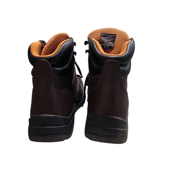 Brahma Men’s 8.5 Waterproof Steel Toe Brown Leather Work Utility Boots main image 4